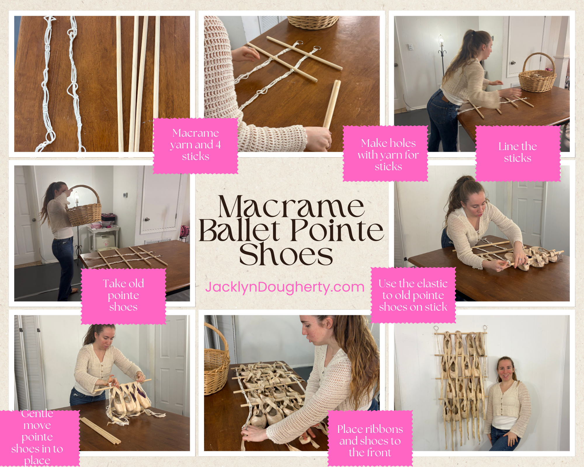 From Stage to Wall Homemade Macrame Ballet Pointe Shoe Home Decor